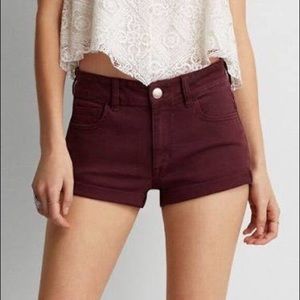 Maroon Jean Shorts
